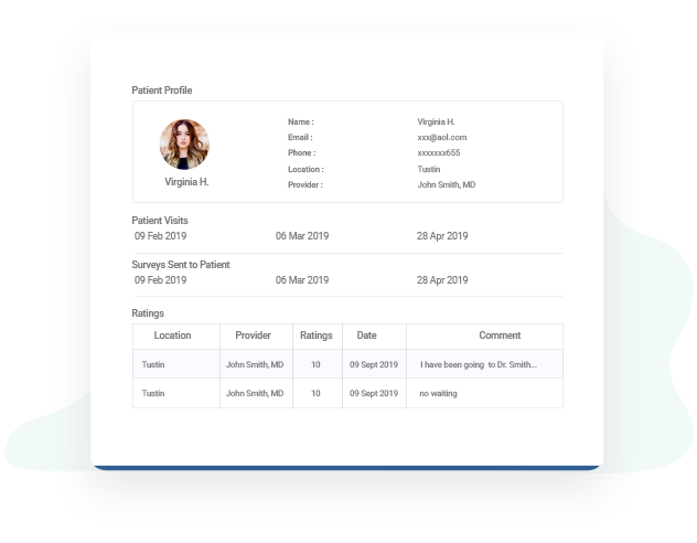 Use patient profiles to track an individual patient’s journey